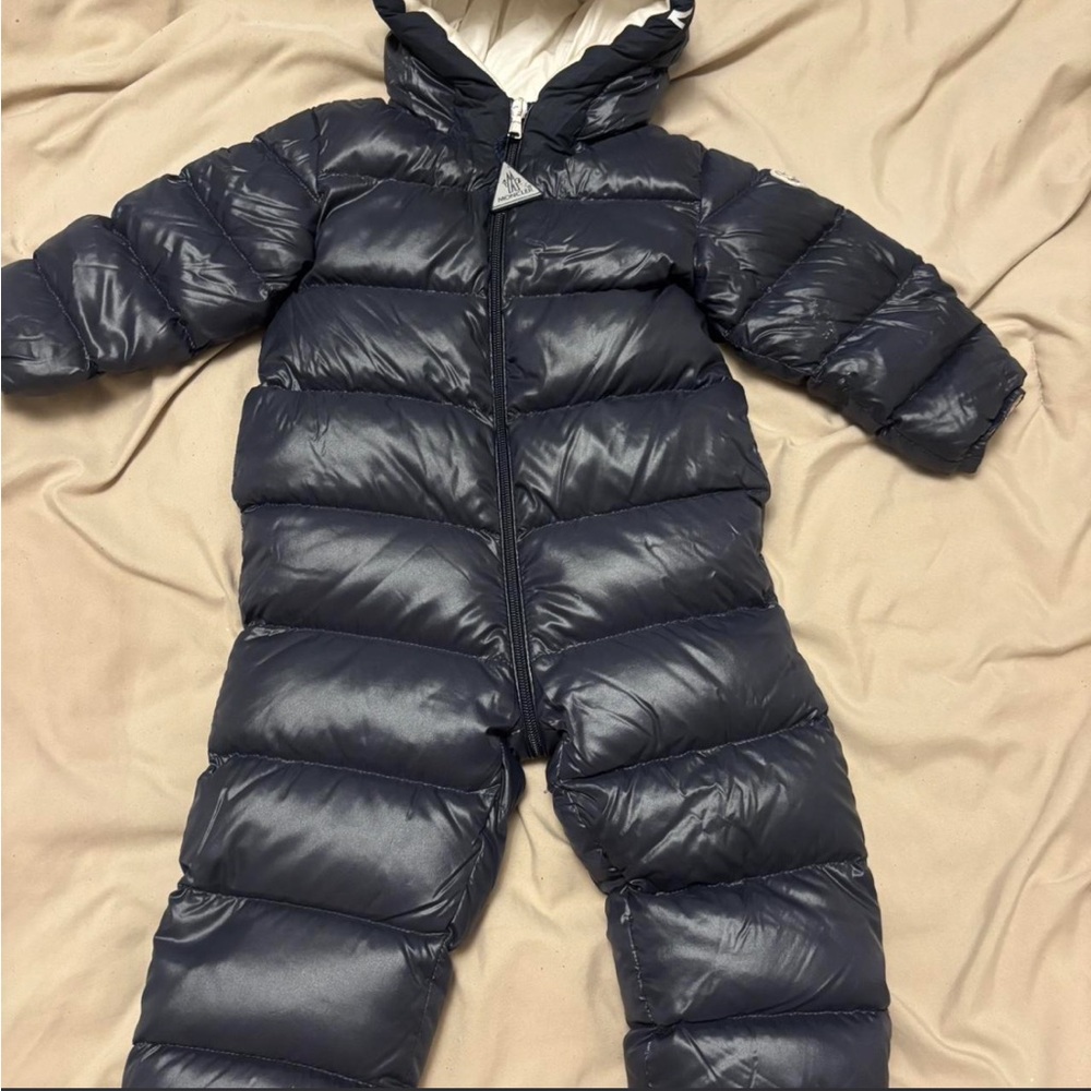 Moncler Dark Blue Hooded Puffer Jacket